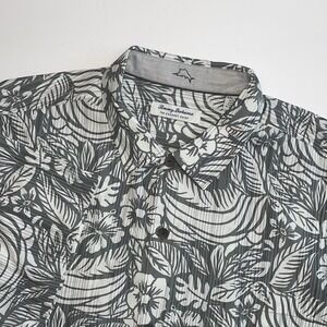 Tommy Bahama Coconut Point Shirt Men XXL Floral Hawaiian Short Sleeve Gray White
